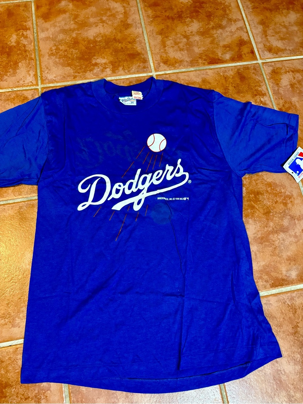 NWT Vintage 1988-1993 Los Angeles Dodgers T-Shirt Size XL RARE Velva Sheen - Picture 3 of 11